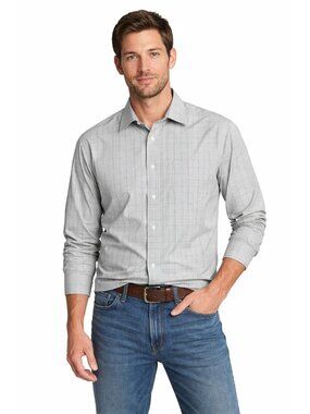 Eddie Bauer Wrinkle Resistant Relaxed Fit Long Sleeve Button Down Shirt Size L T